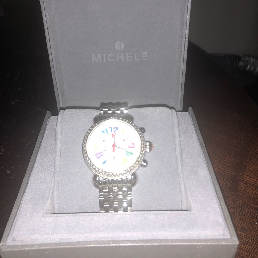 Michele CSX Carousel Multi-Color Diamond Watch - Picture 3 of 3